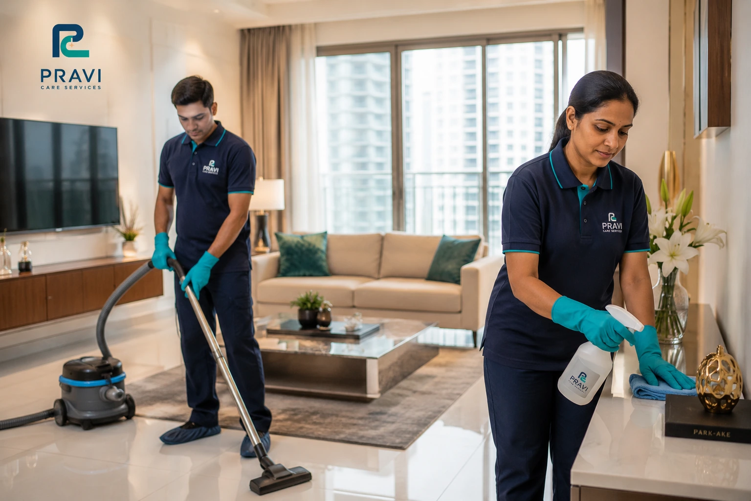 Professional office cleaning environment